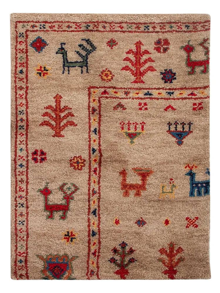 Gabbeh teppe - Indus - 90 x 60 cm - karamell
