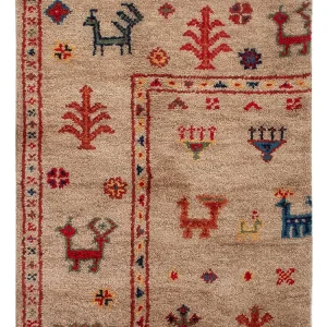 Gabbeh teppe - Indus - 90 x 60 cm - karamell