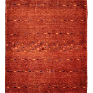 Gabbeh teppe - Kashkuli persisk teppe square - 111 x 101 cm - mørk rød