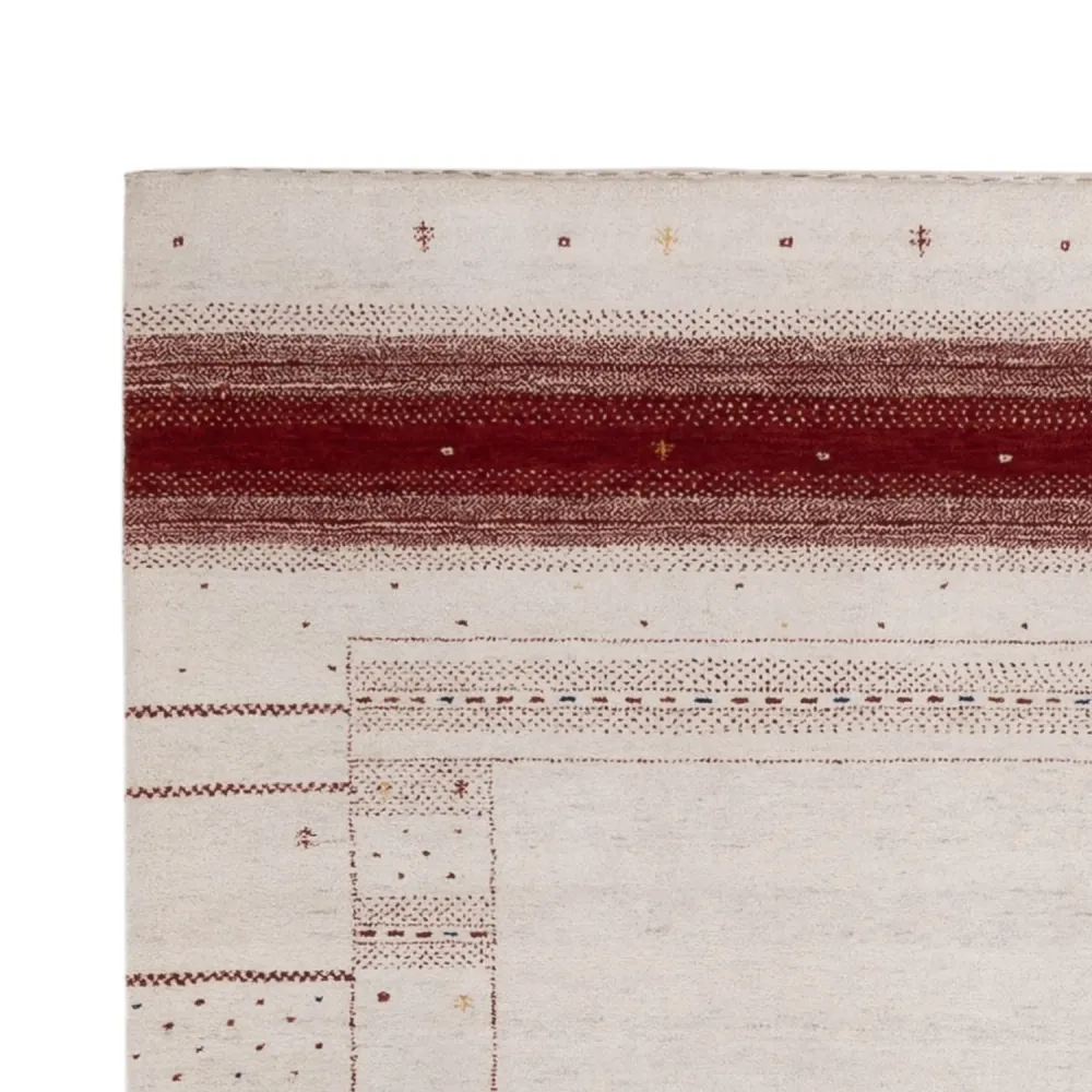 Gabbeh teppe - Loribaft Indus - 190 x 148 cm - hvit