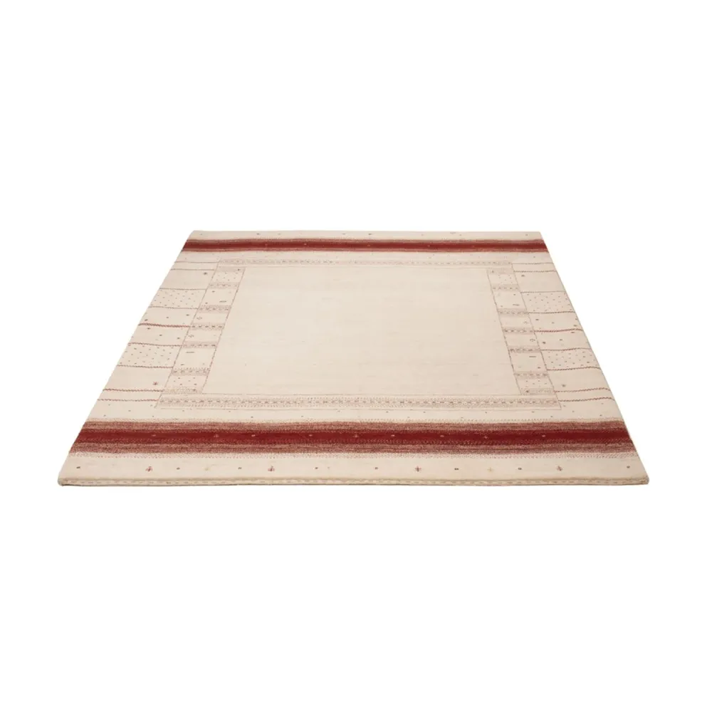 Gabbeh teppe - Loribaft Indus - 190 x 148 cm - hvit
