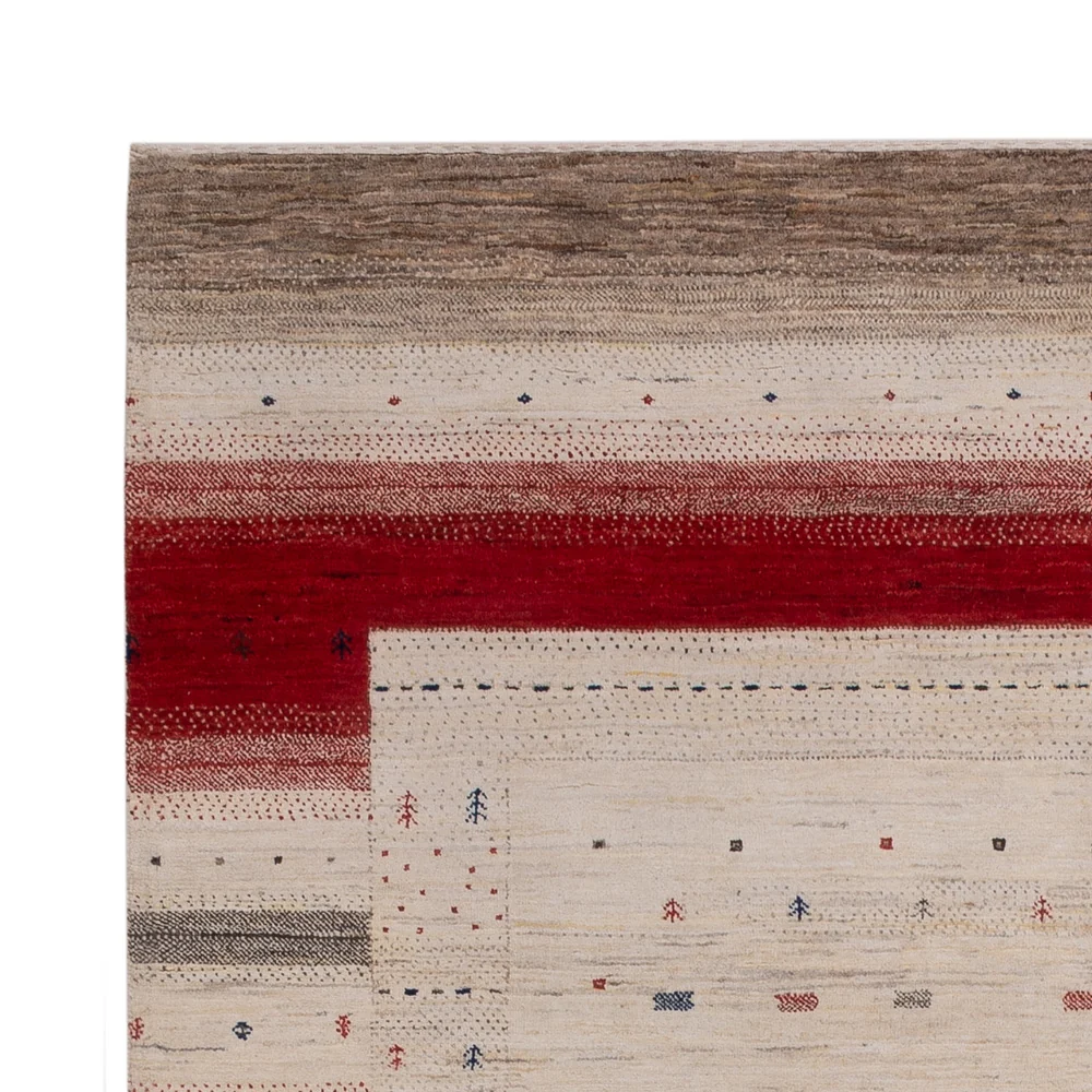Gabbeh teppe - Loribaft Indus - 242 x 176 cm - lys beige