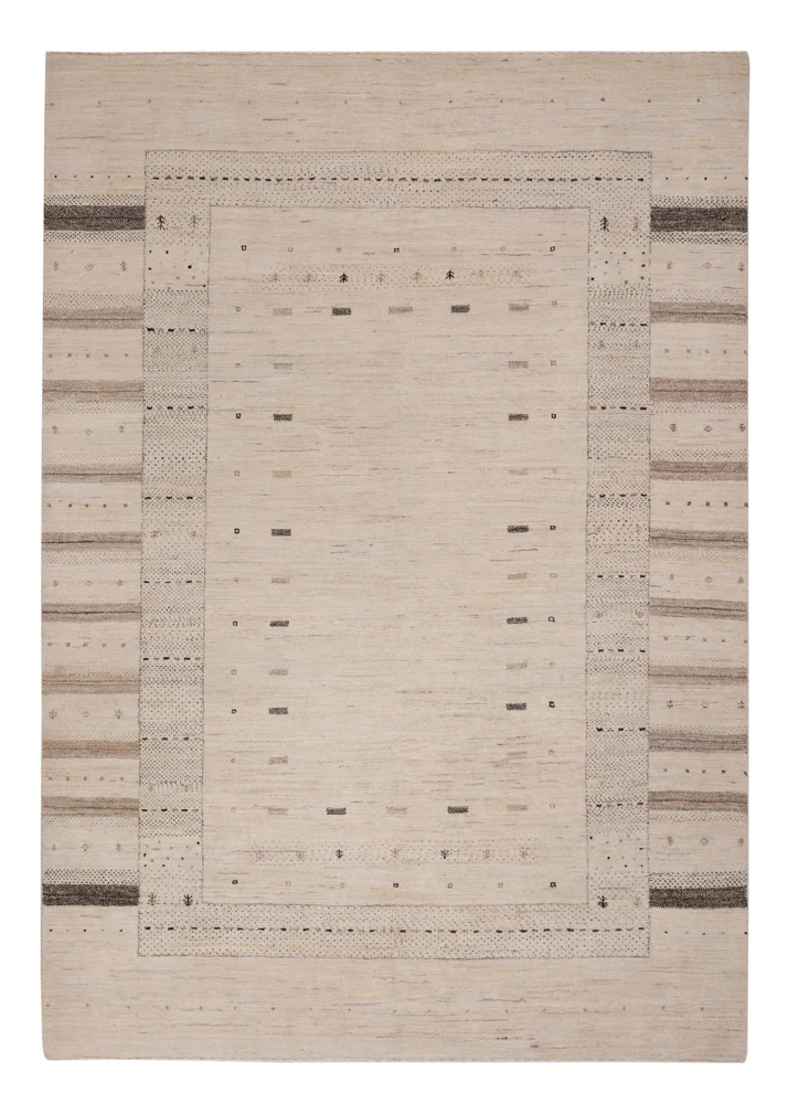 Gabbeh teppe - Loribaft Indus - 245 x 174 cm - lys beige