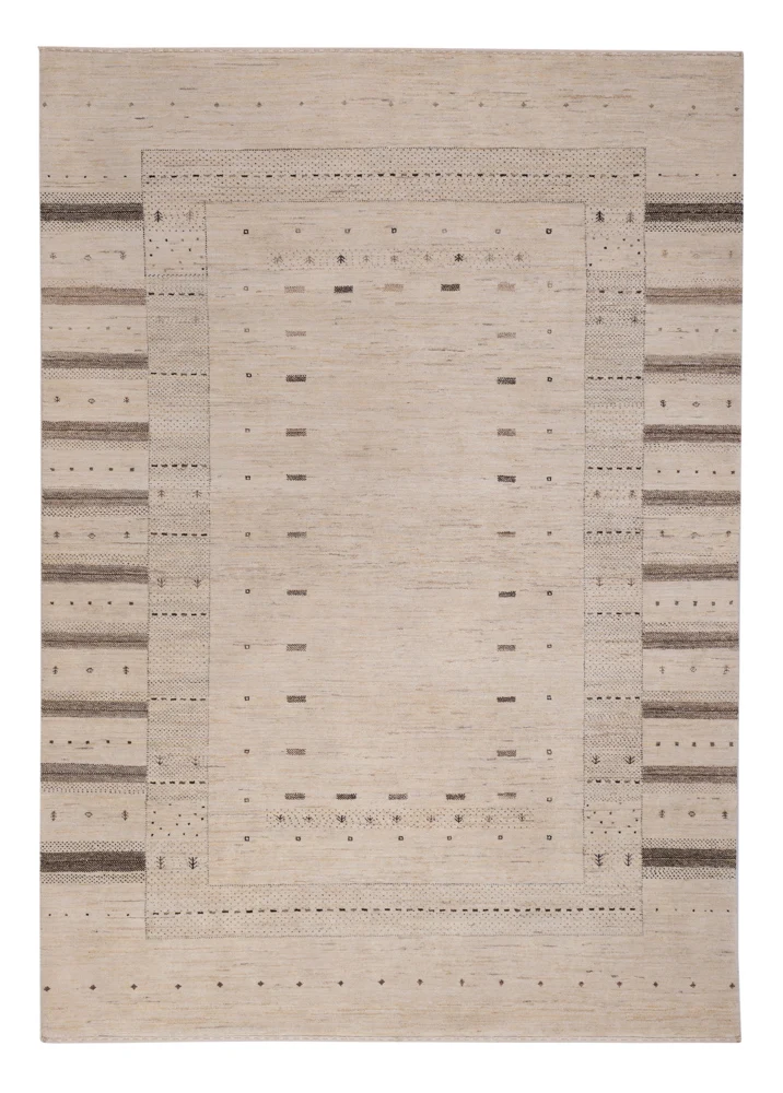 Gabbeh teppe - Loribaft Indus - 245 x 174 cm - lys beige
