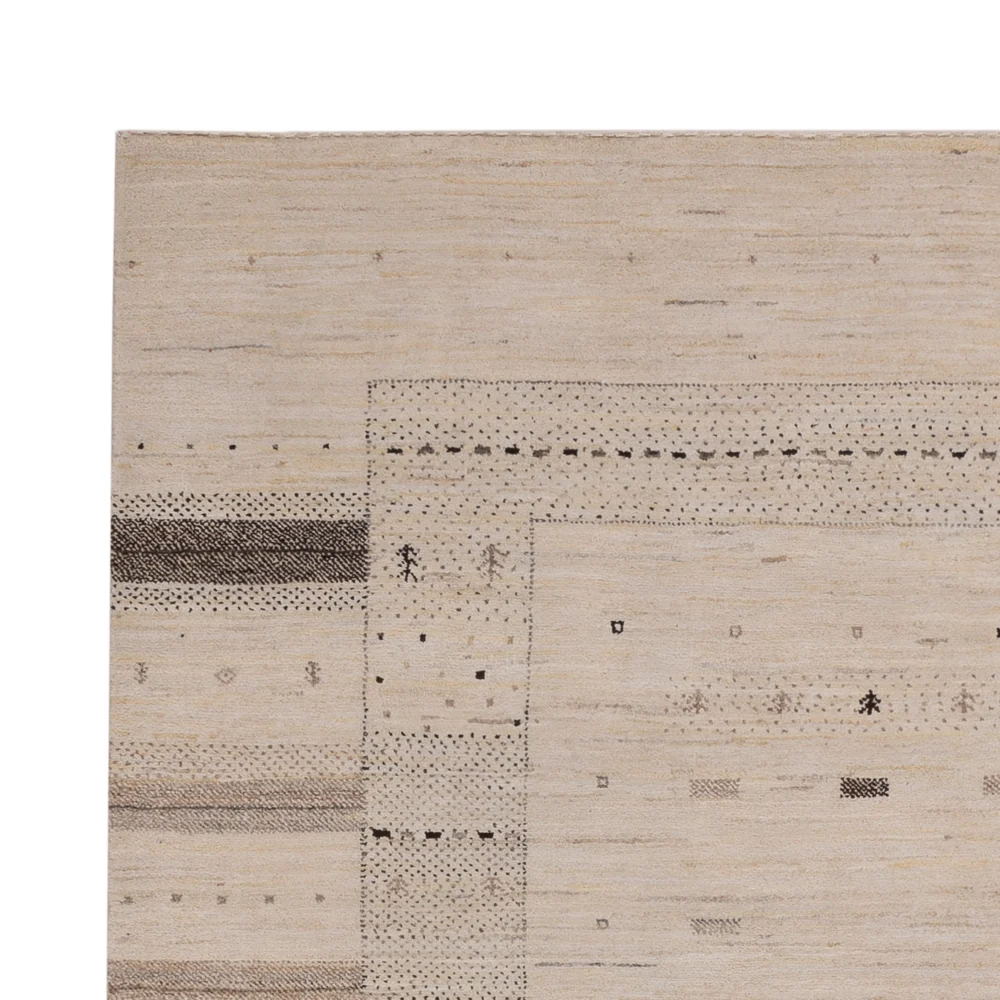 Gabbeh teppe - Loribaft Indus - 245 x 174 cm - lys beige