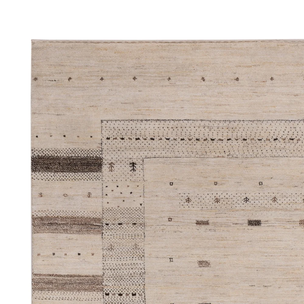 Gabbeh teppe - Loribaft Indus - 246 x 176 cm - lys beige