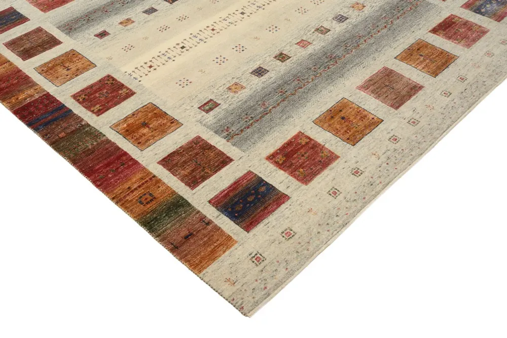 Gabbeh teppe - Loribaft Indus square - 206 x 204 cm - mørk beige
