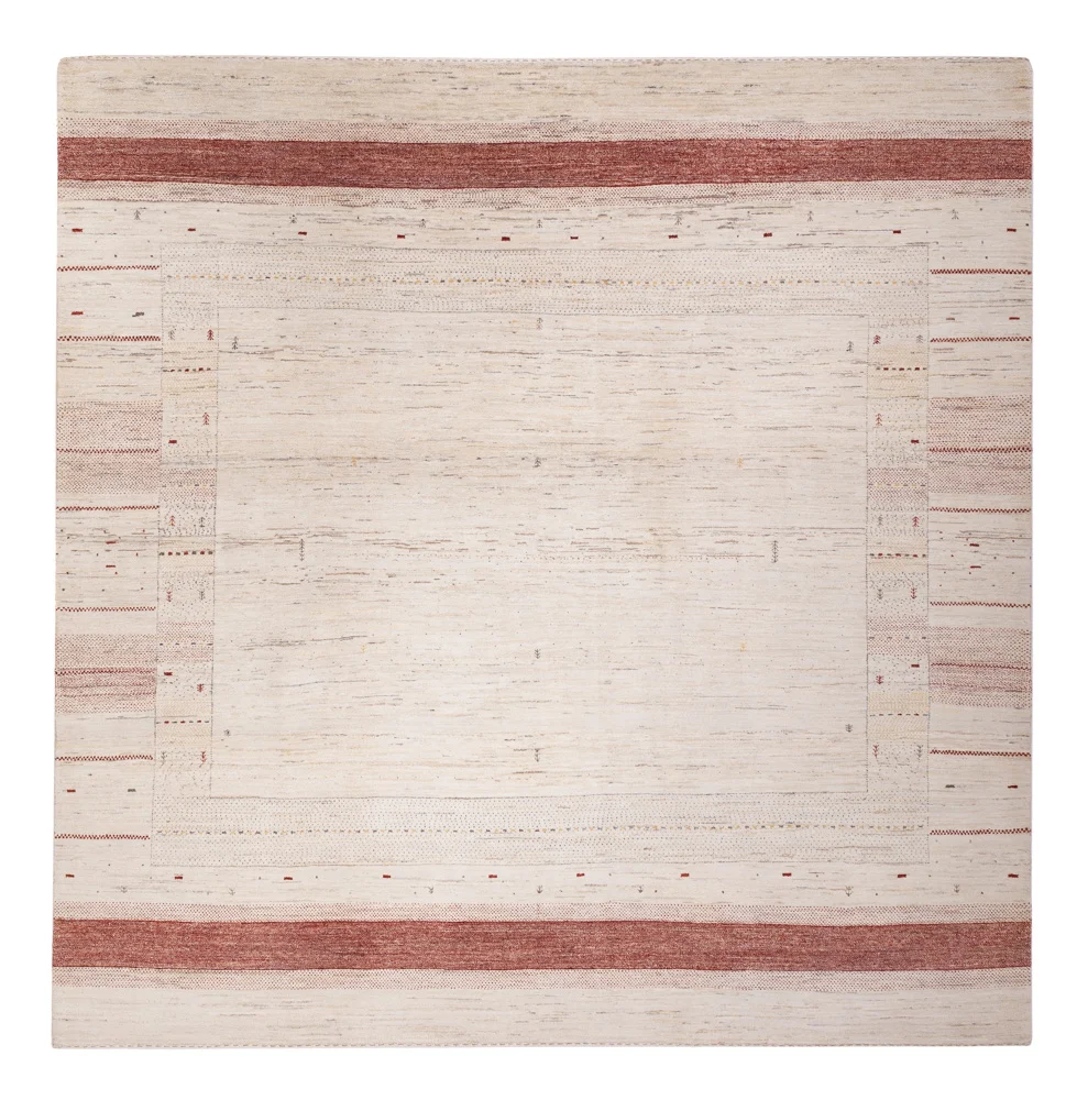 Gabbeh teppe - Loribaft Indus square - 246 x 249 cm - lys beige