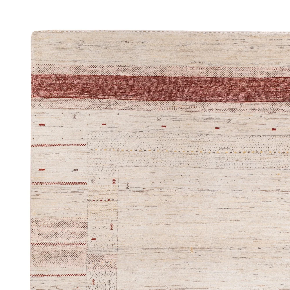 Gabbeh teppe - Loribaft Indus square - 246 x 249 cm - lys beige