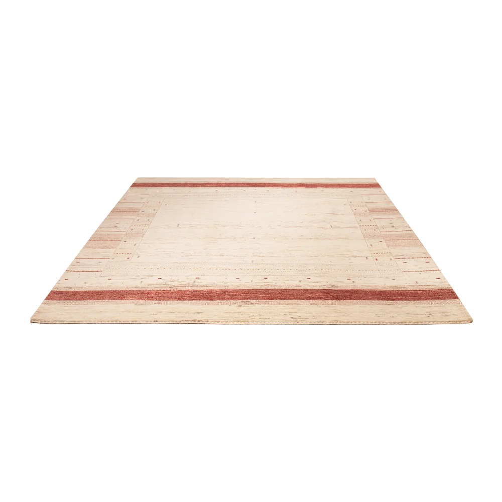Gabbeh teppe - Loribaft Indus square - 246 x 249 cm - lys beige