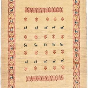 Gabbeh teppe - Loribaft persisk teppe - 113 x 84 cm - beige