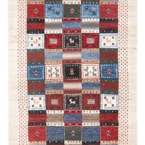 Gabbeh teppe - Loribaft persisk teppe - 128 x 82 cm - flerfarget