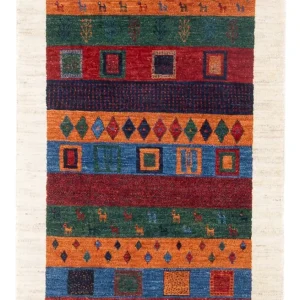 Gabbeh teppe - Loribaft persisk teppe - 129 x 83 cm - flerfarget