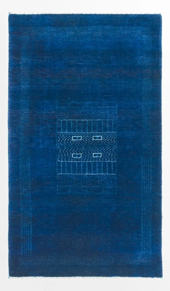 Gabbeh teppe - Loribaft persisk teppe - 132 x 75 cm - mørkeblå