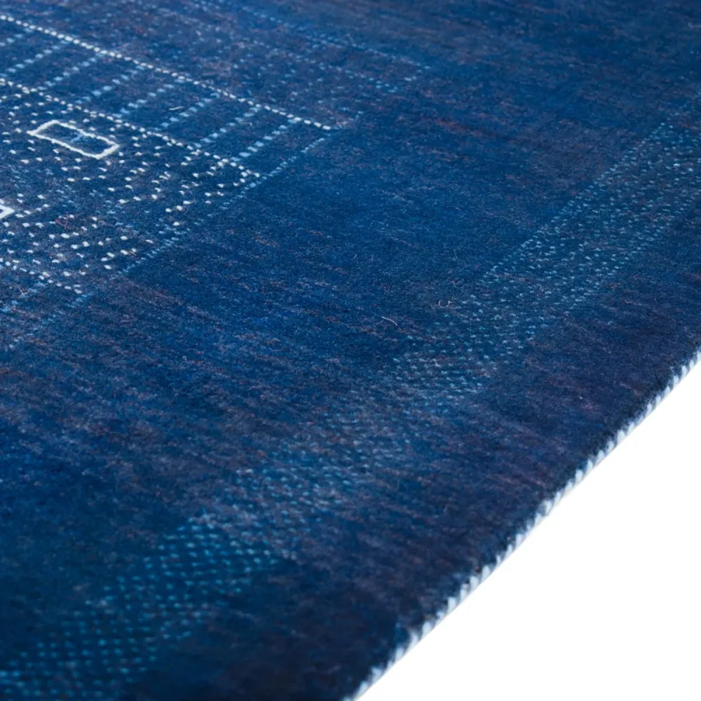 Gabbeh teppe - Loribaft persisk teppe - 132 x 75 cm - mørkeblå