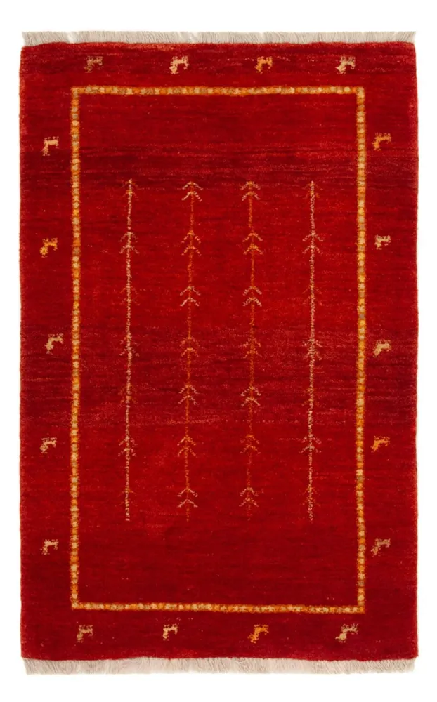 Gabbeh teppe - Loribaft persisk teppe - 133 x 84 cm - rød