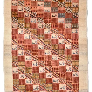 Gabbeh teppe - Loribaft persisk teppe - 142 x 101 cm - rød