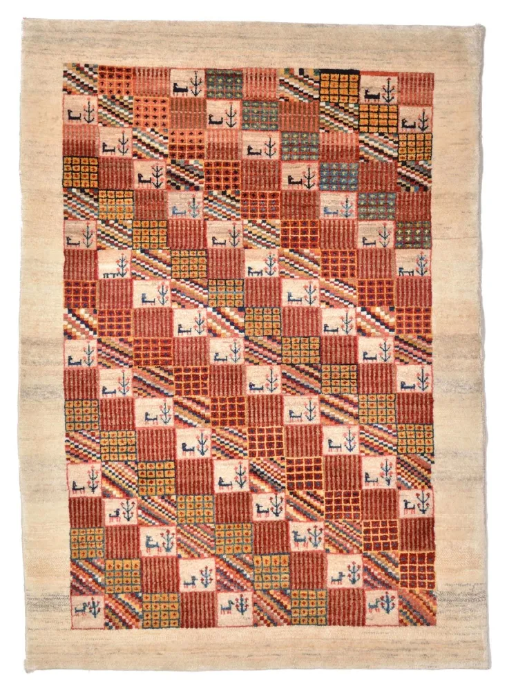 Gabbeh teppe - Loribaft persisk teppe - 142 x 101 cm - rød