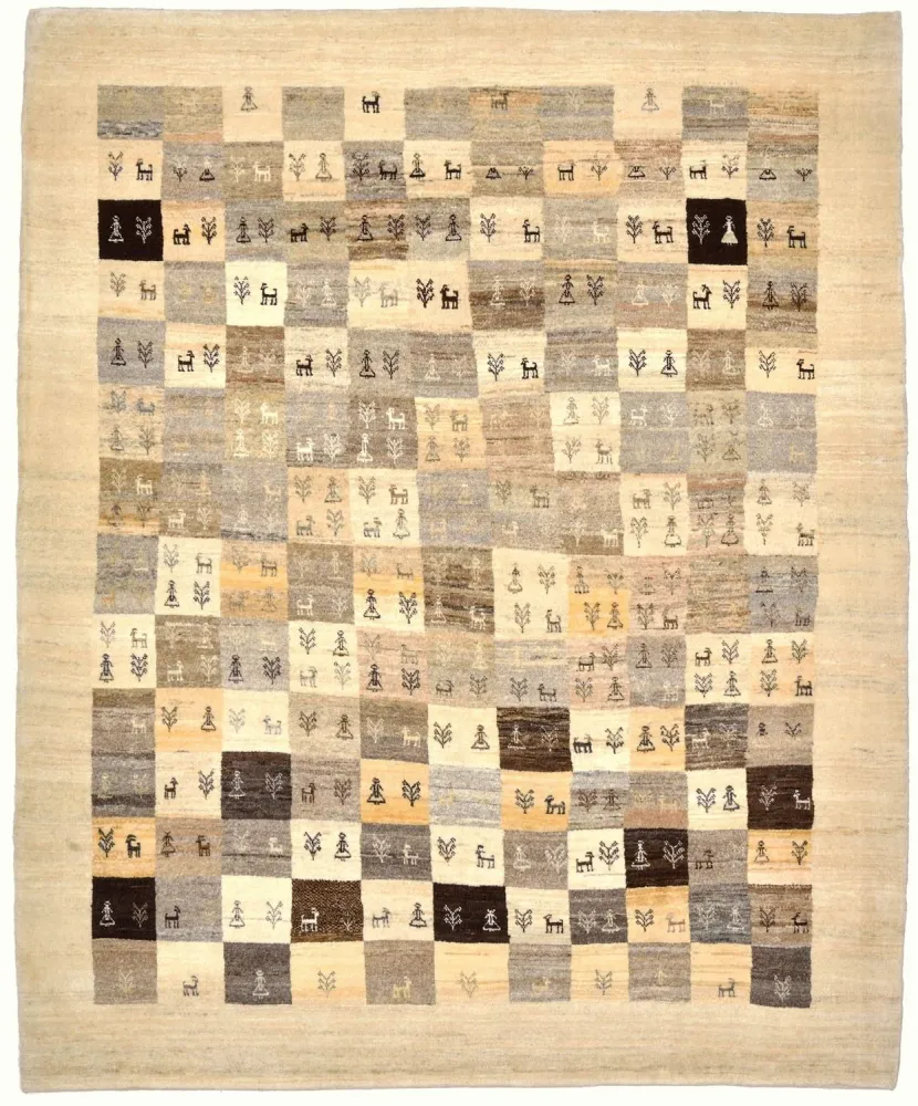 Gabbeh teppe - Loribaft persisk teppe - 191 x 154 cm - lysebrun