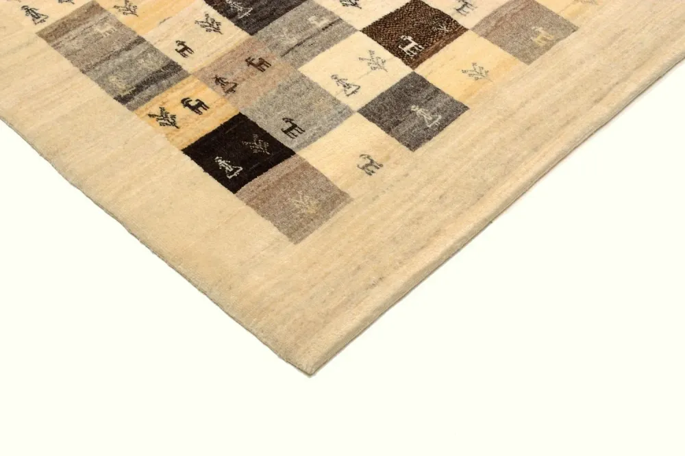 Gabbeh teppe - Loribaft persisk teppe - 191 x 154 cm - lysebrun