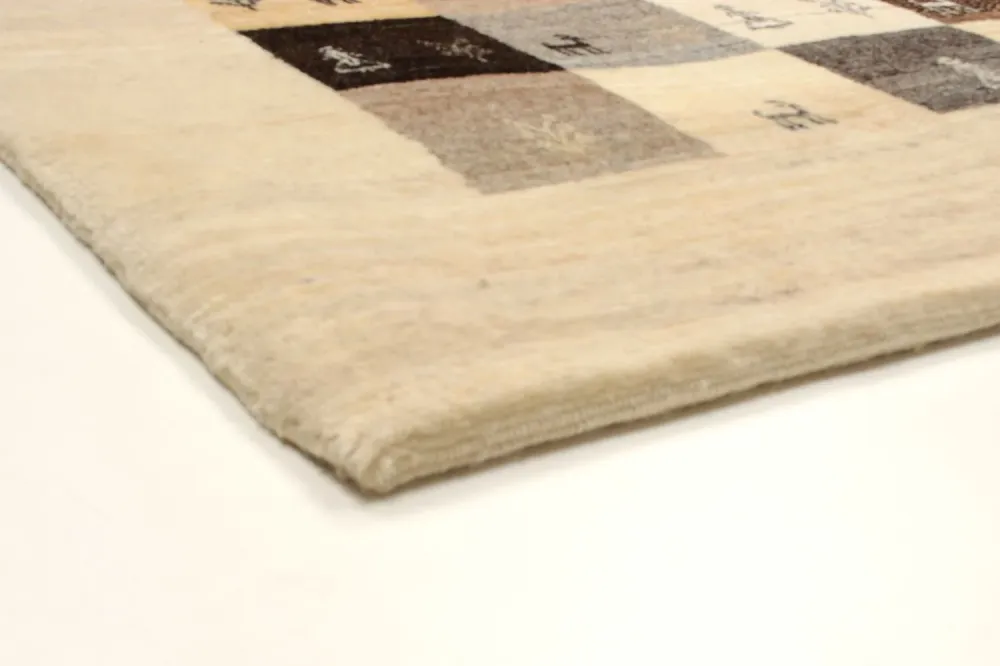 Gabbeh teppe - Loribaft persisk teppe - 191 x 154 cm - lysebrun