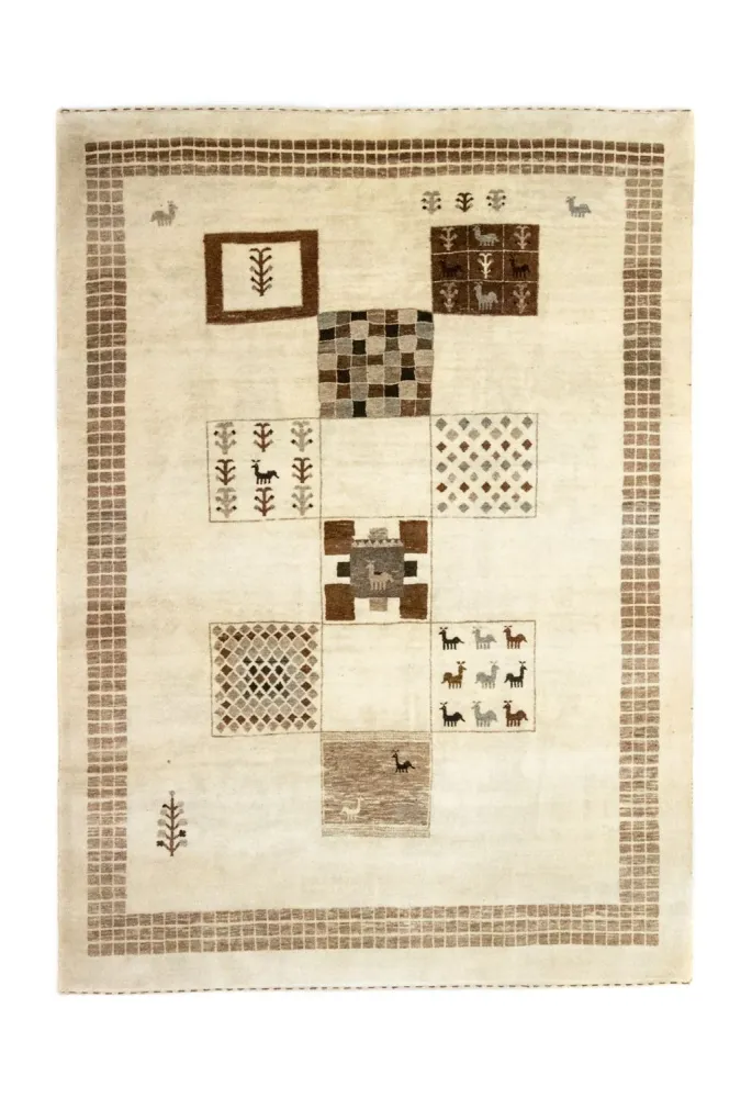 Gabbeh teppe - Loribaft persisk teppe - 219 x 157 cm - beige
