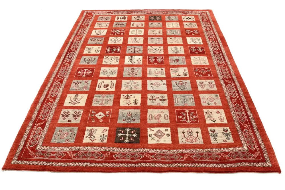 Gabbeh teppe - Loribaft persisk teppe - 258 x 173 cm - rød