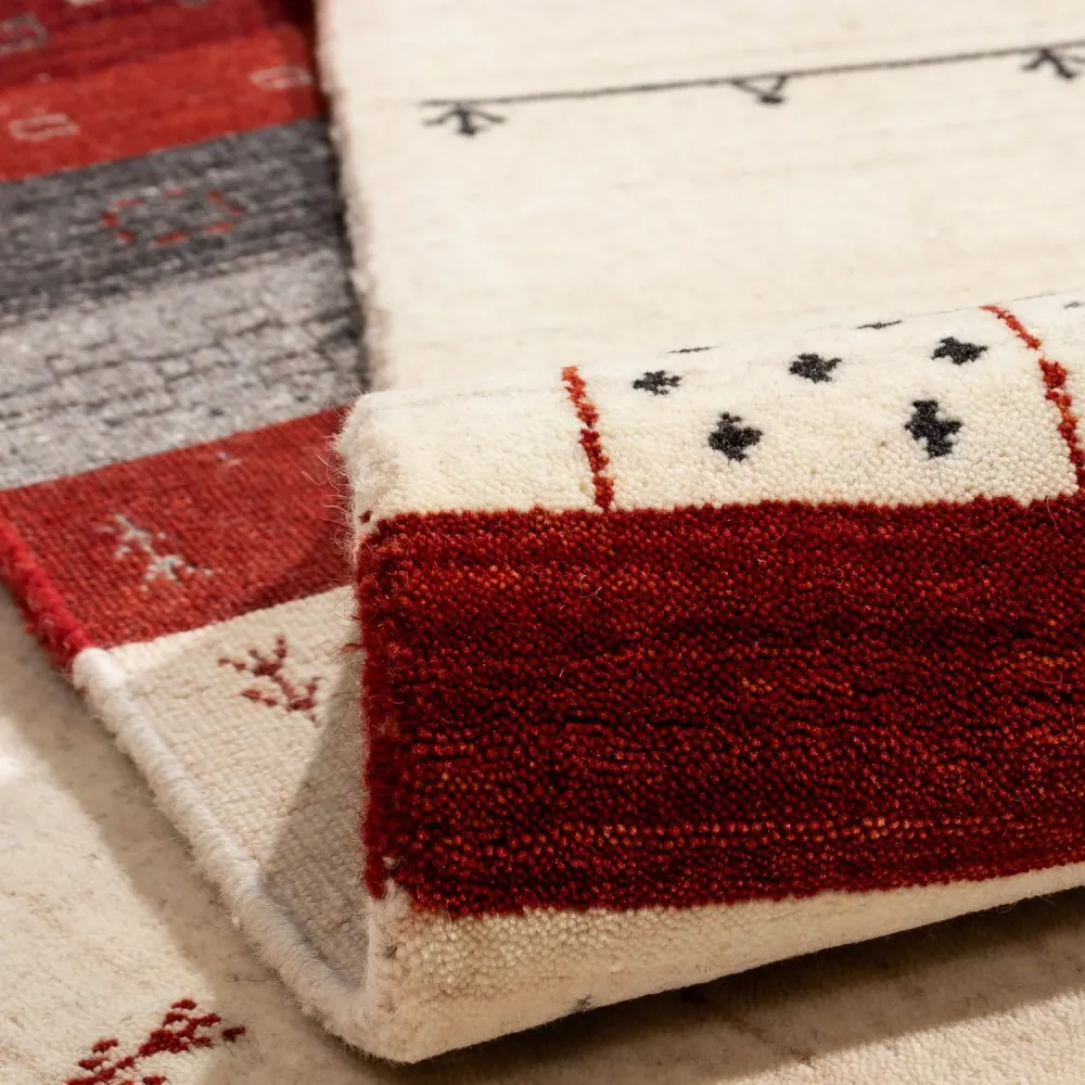 Gabbeh teppe - Loribaft persisk teppe - 298 x 200 cm - beige