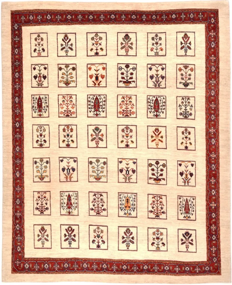 Gabbeh teppe - Loribaft persisk teppe - 326 x 261 cm - rød