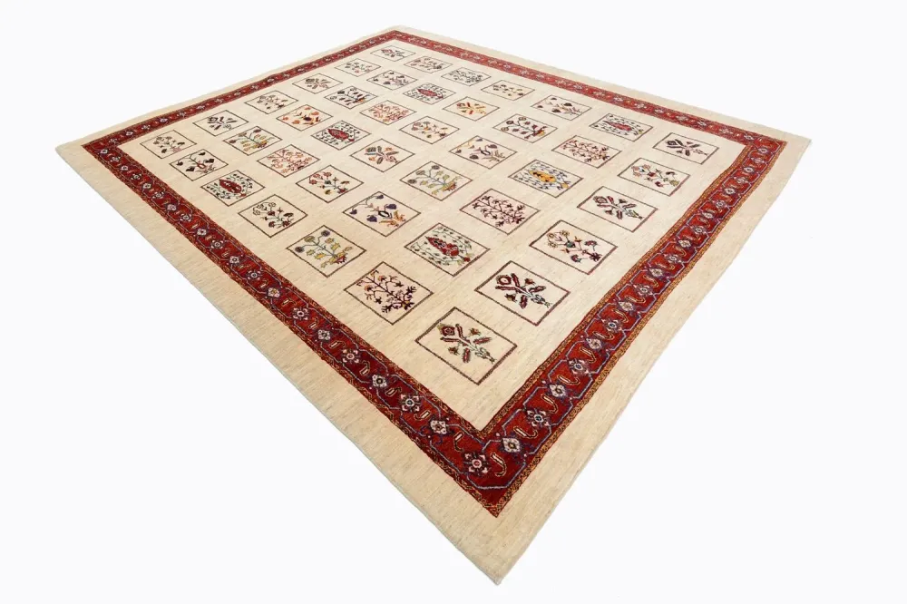 Gabbeh teppe - Loribaft persisk teppe - 326 x 261 cm - rød