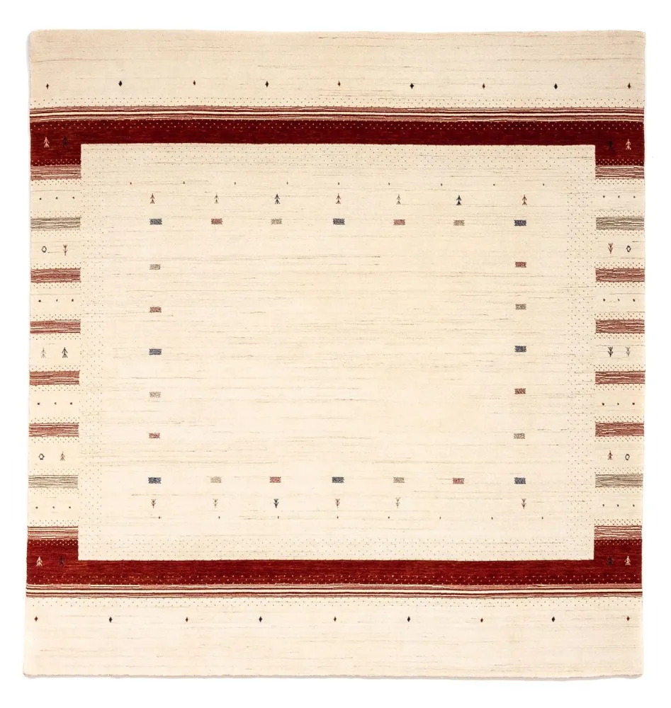 Gabbeh teppe - Loribaft persisk teppe square - 255 x 255 cm - beige