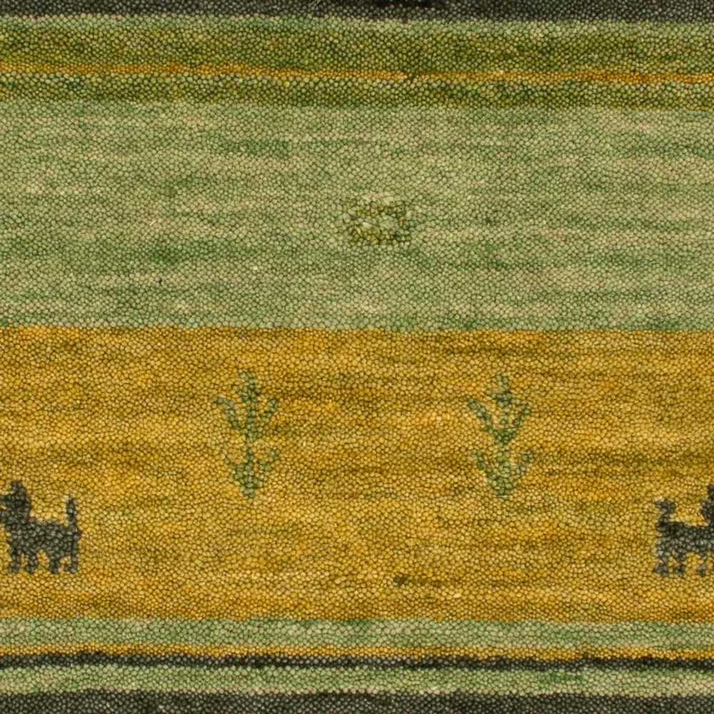 Gabbeh teppe - Softy - 90 x 60 cm - grønn
