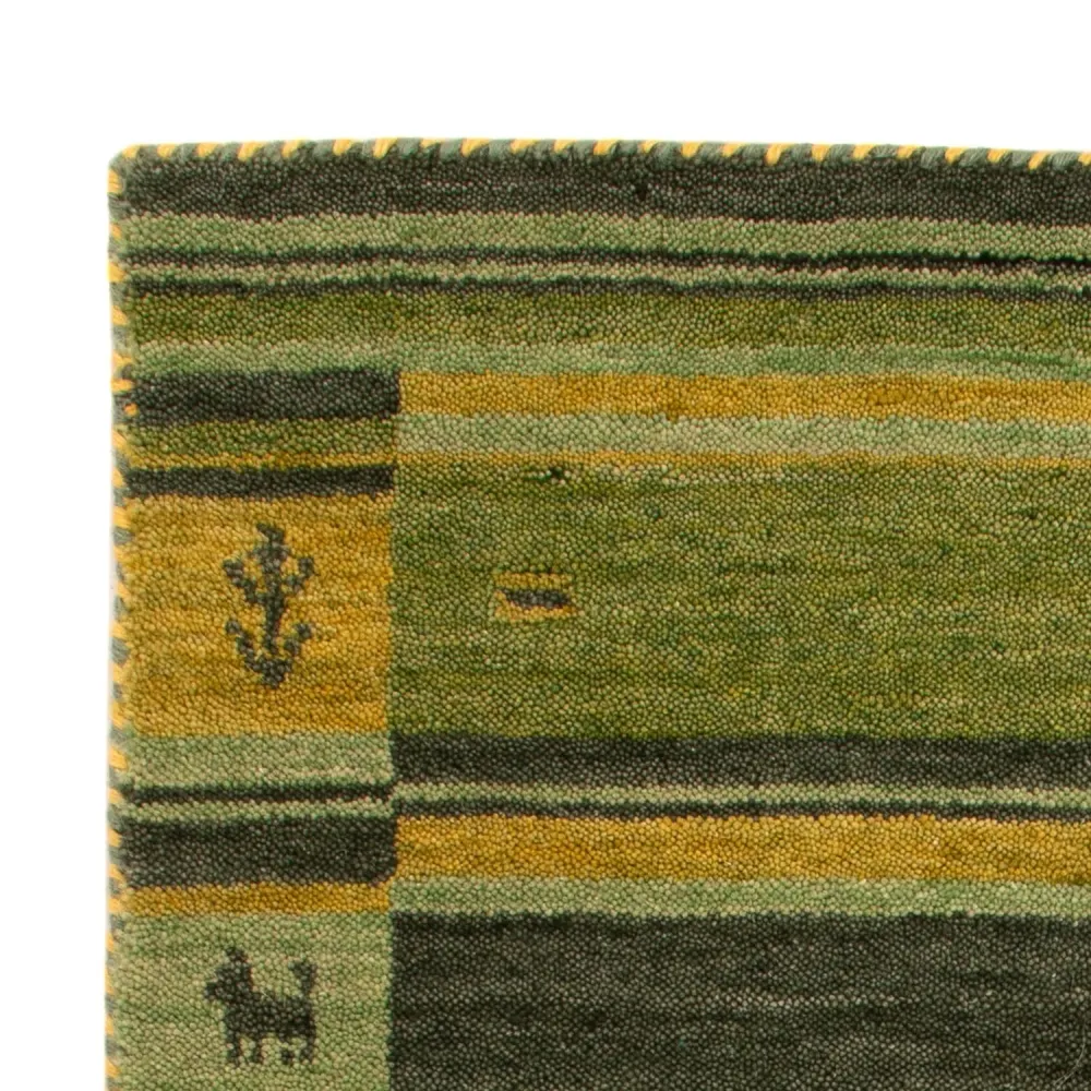Gabbeh teppe - Softy - 90 x 60 cm - grønn