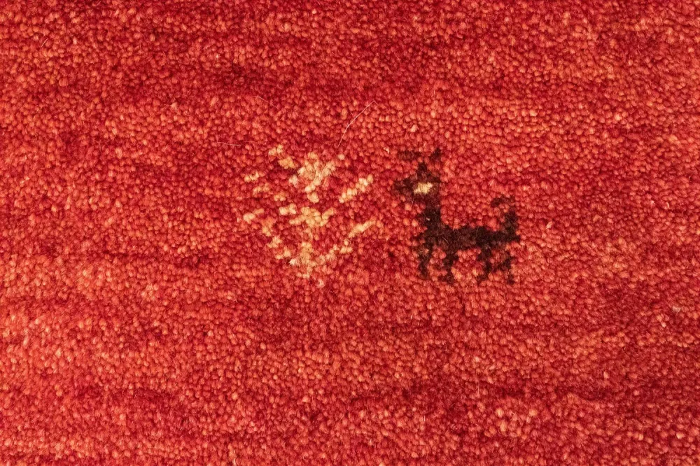 Gabbeh-teppe - persisk - 143 x 100 cm - oransje