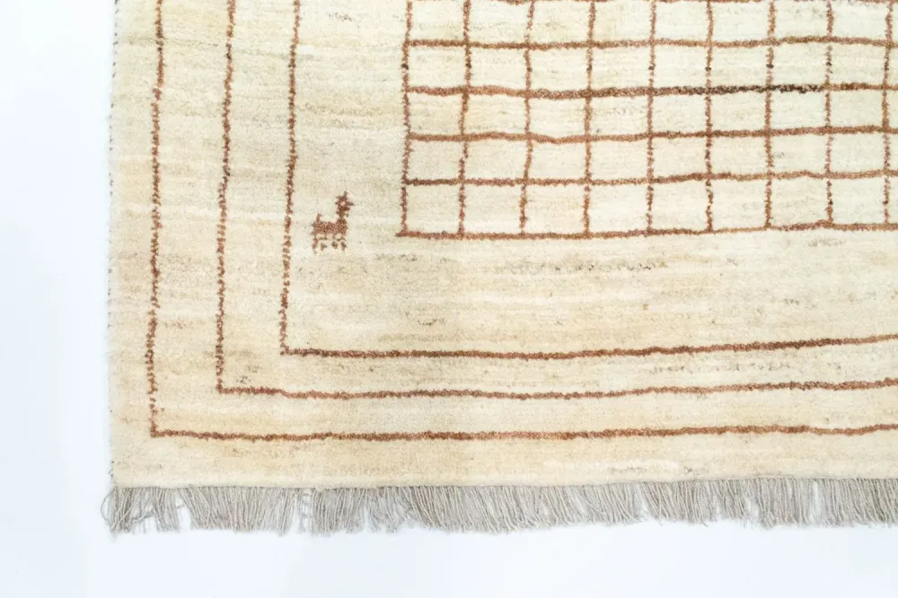 Gabbeh-teppe - persisk - 145 x 100 cm - beige