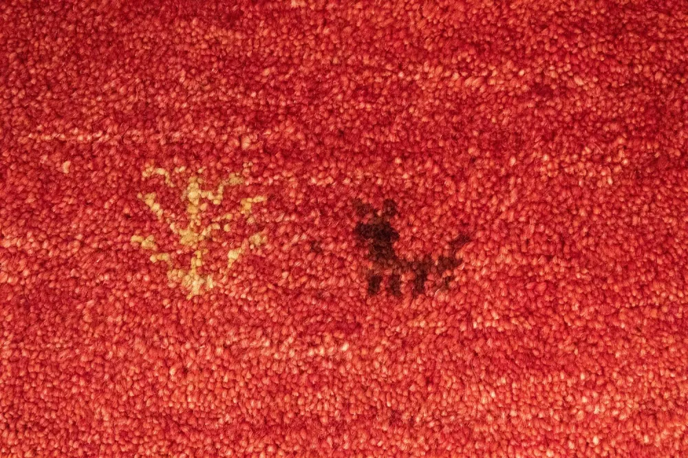 Gabbeh-teppe - persisk - 147 x 94 cm - oransje