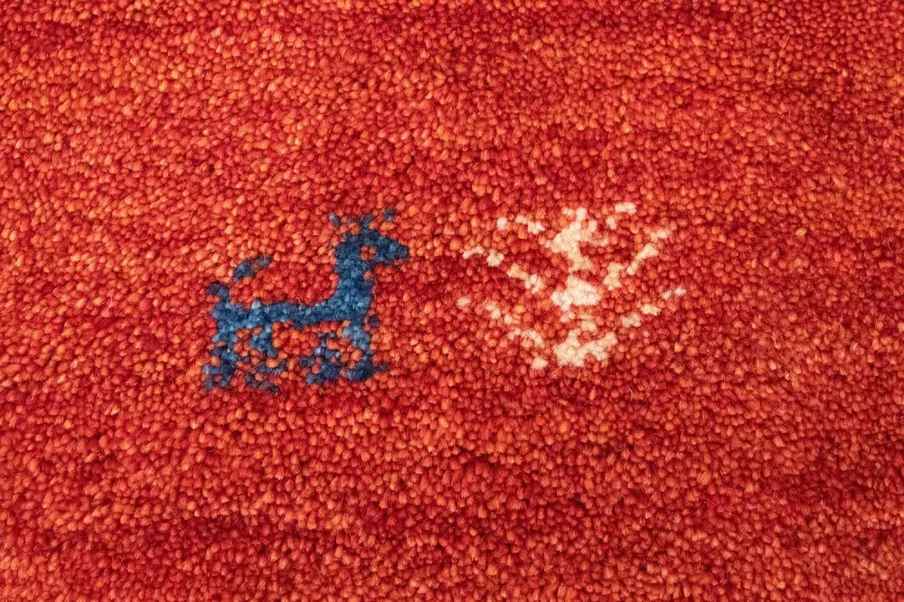 Gabbeh-teppe - persisk - 154 x 96 cm - oransje