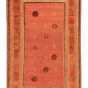 Gabbeh-teppe - persisk - 176 x 115 cm - oransje