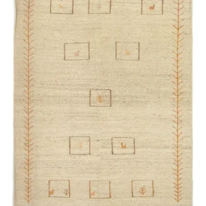 Gabbeh-teppe - persisk - 188 x 139 cm - beige