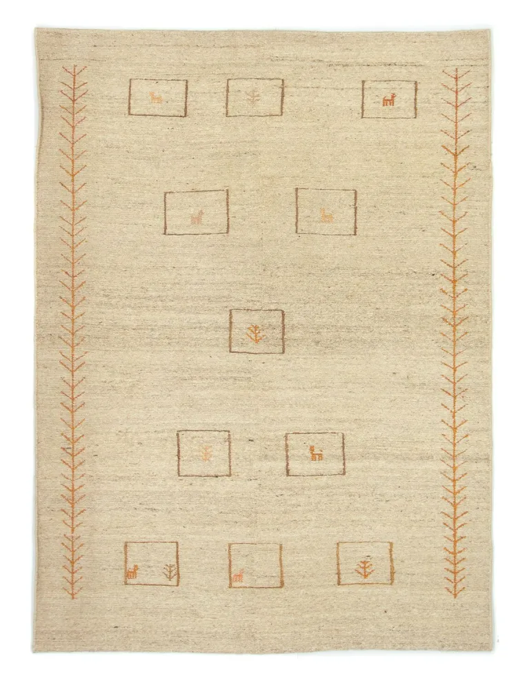 Gabbeh-teppe - persisk - 188 x 139 cm - beige