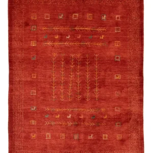 Gabbeh-teppe - persisk - 190 x 150 cm - rød