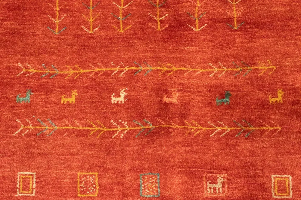 Gabbeh-teppe - persisk - 190 x 150 cm - rød