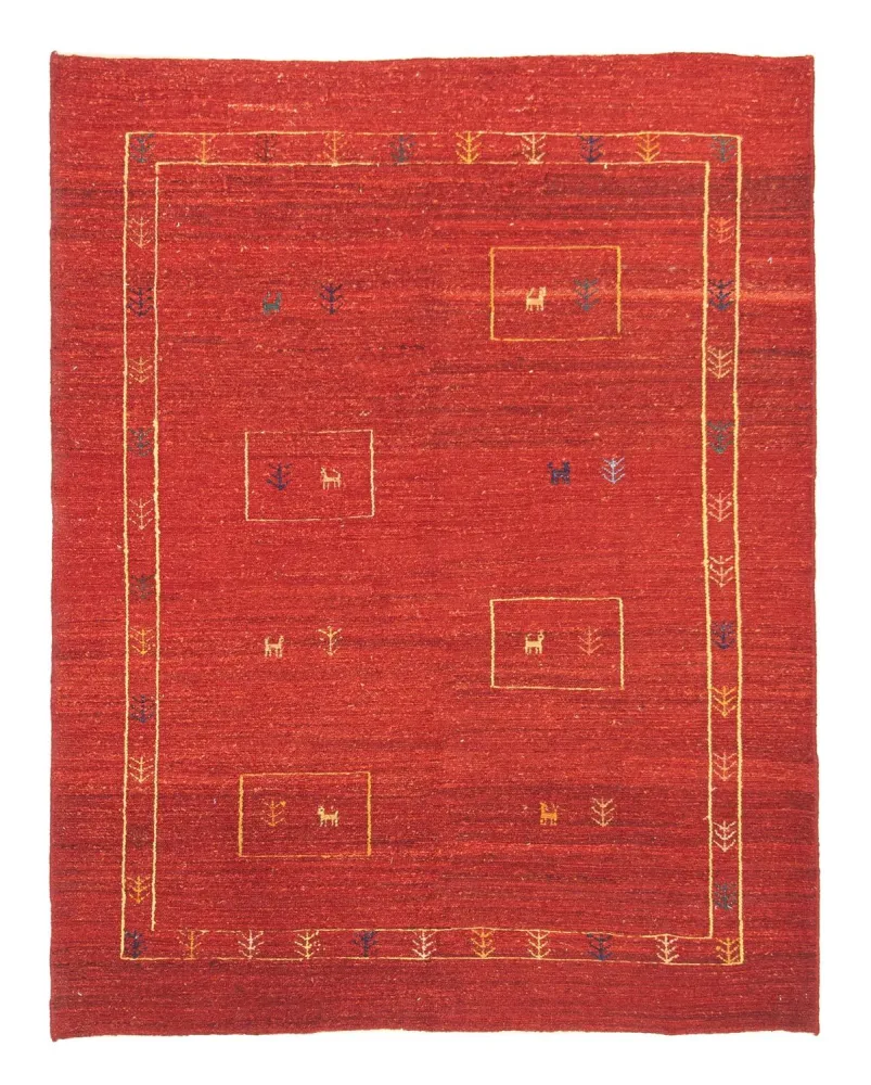 Gabbeh-teppe - persisk - 190 x 150 cm - rød