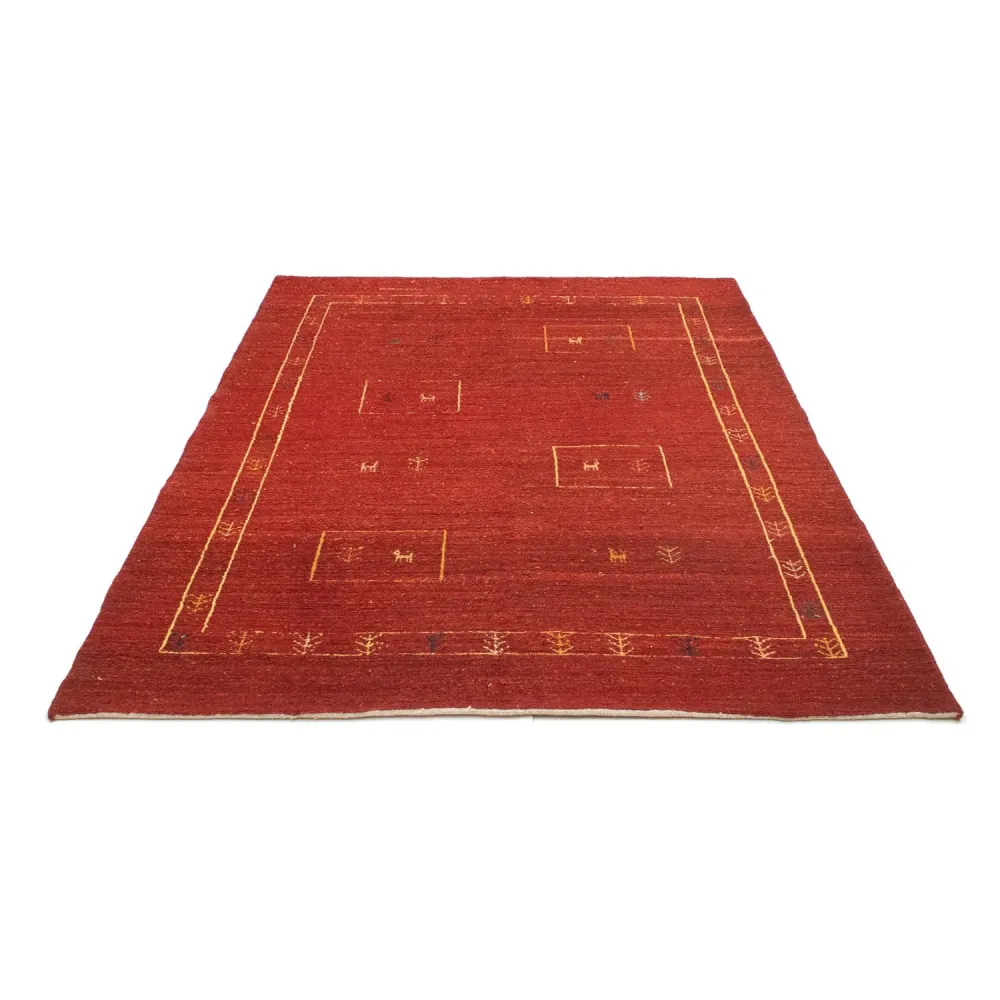 Gabbeh-teppe - persisk - 190 x 150 cm - rød