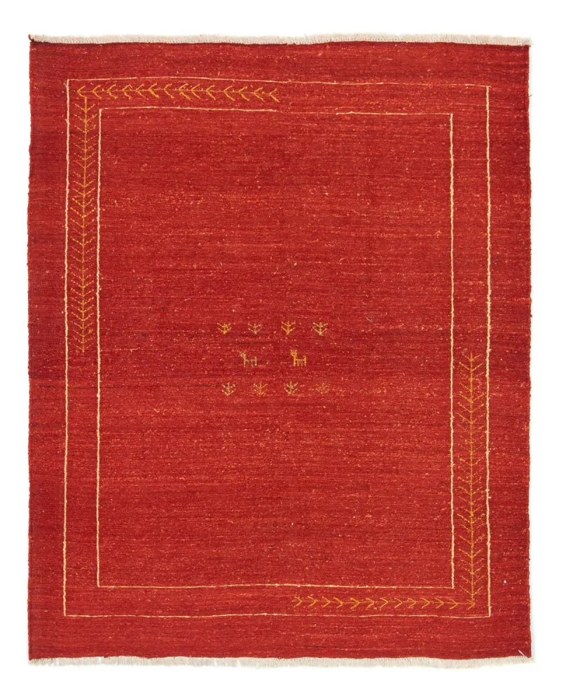 Gabbeh-teppe - persisk - 191 x 152 cm - rød