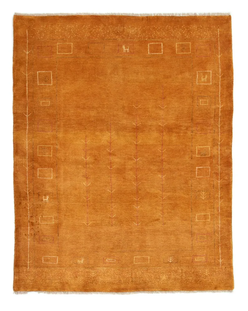 Gabbeh-teppe - persisk - 193 x 151 cm - gull