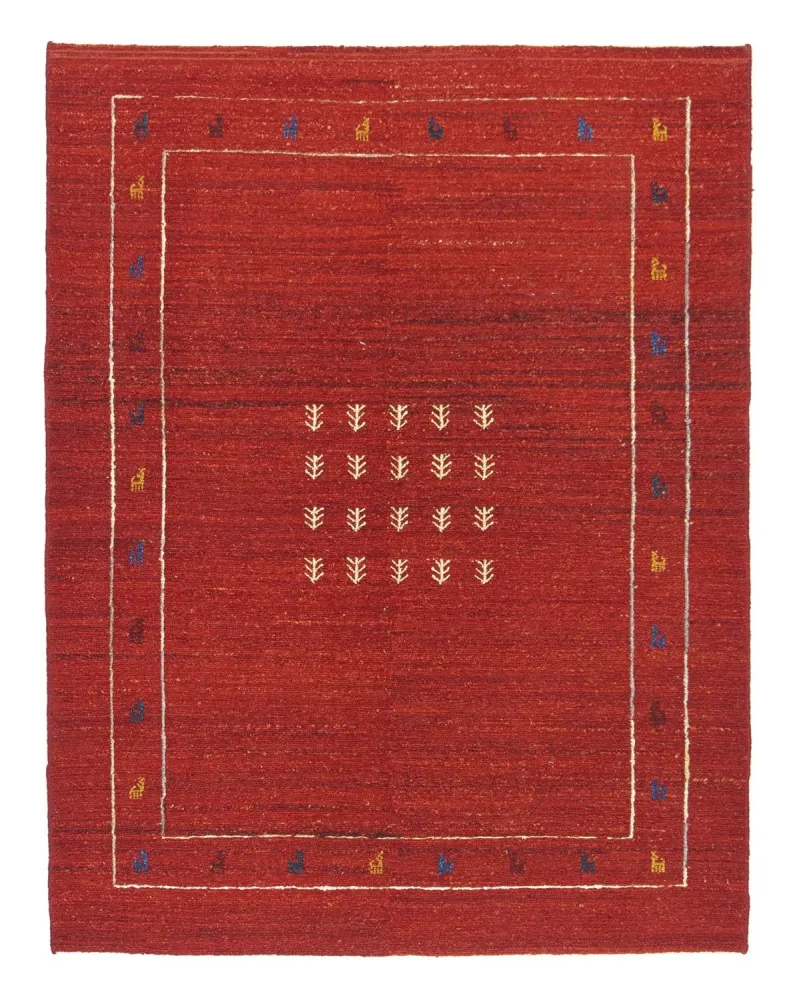 Gabbeh-teppe - persisk - 194 x 146 cm - rød