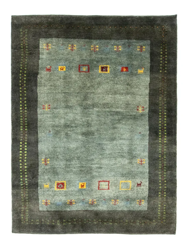 Gabbeh-teppe - persisk - 195 x 142 cm - grå