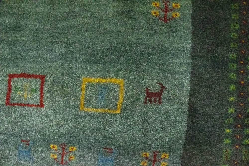 Gabbeh-teppe - persisk - 195 x 142 cm - grå