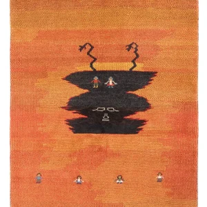 Gabbeh-teppe - persisk - 196 x 150 cm - flerfarget